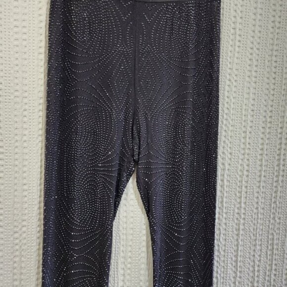 Fashion Nova Always A Baddie Rhinestone Mesh Leggings in Black Size Large - Picture 11 of 12